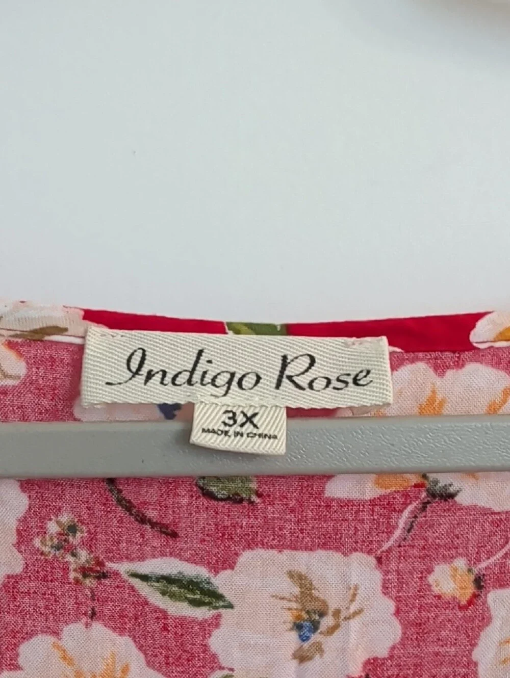 Indigo Rose Red Floral Maxi Dress with Button Front 3X - Picture 2 of 8